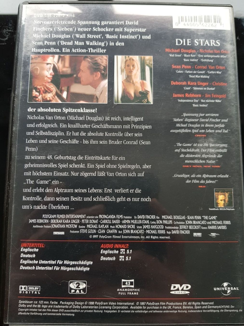 Tutti i DVDs: The Game - (1997) – Usato da Dübendorf venduto da kb86_MOVIE 1