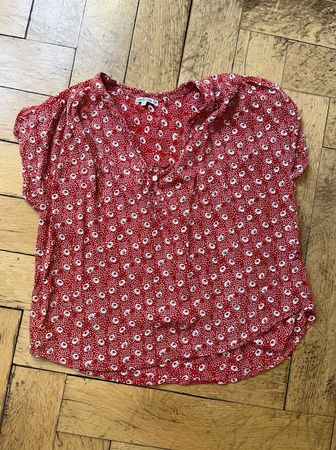 Natura Selection red floral summer blouse