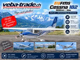 FMS Cessna 182 PNP blau - 150 cm, Offiziell lizensiert