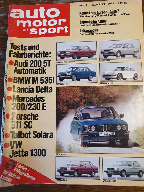 AMS 13/80 BMW M535i E12 Audi 200 5T 911 SC VW Jetta Delta xx | Kaufen ...