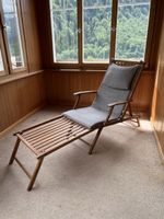 Holz Sonnenliege mit Polster, klappbar, vintige