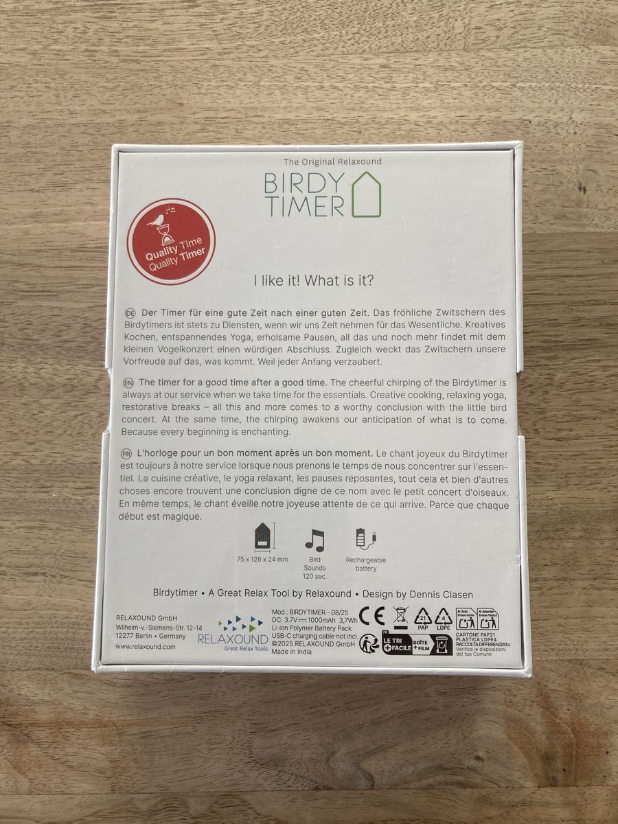 Toutes les décorations: Birdytimer Holz Design Relaxound Timer neuwertig – Neuf avec emballage d'origine à Otelfingen par pat_8jmb 2