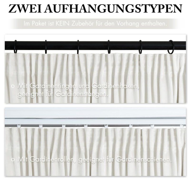 Tende: Samtvorhänge Luxus 2er-Set BxH 140x280cm – Nuovo e nell'imballaggio originale da Adlikon b.Regensdorf venduto da MK-VORHANGSERVICE 1