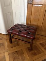 Classic Leather Chesterfield Foot Stool in Oxblood