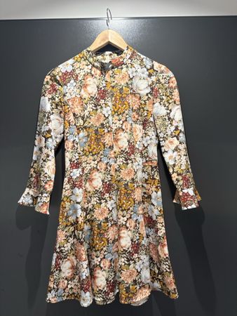 Zara Floral Mini Dress Long Sleeve Size XS Multicolor