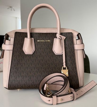 Michael Kors satchel, brown/pink, beautiful, like new!