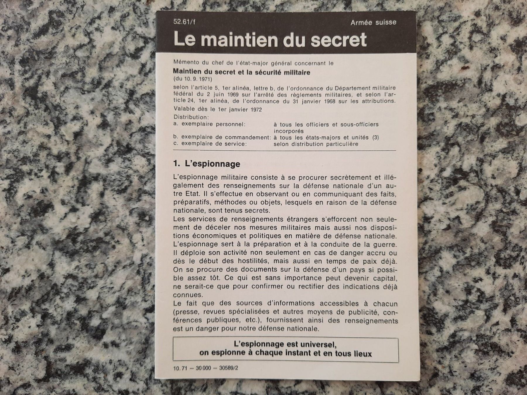 Libri: Le maintien du secret – Usato da Ruswil venduto da Sammlergeist