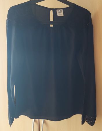 Damen Bluse Vero Moda mit Spitze Schwarz, M guter Zustand