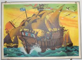 Schulwandbild Schiffe des Kolumbus