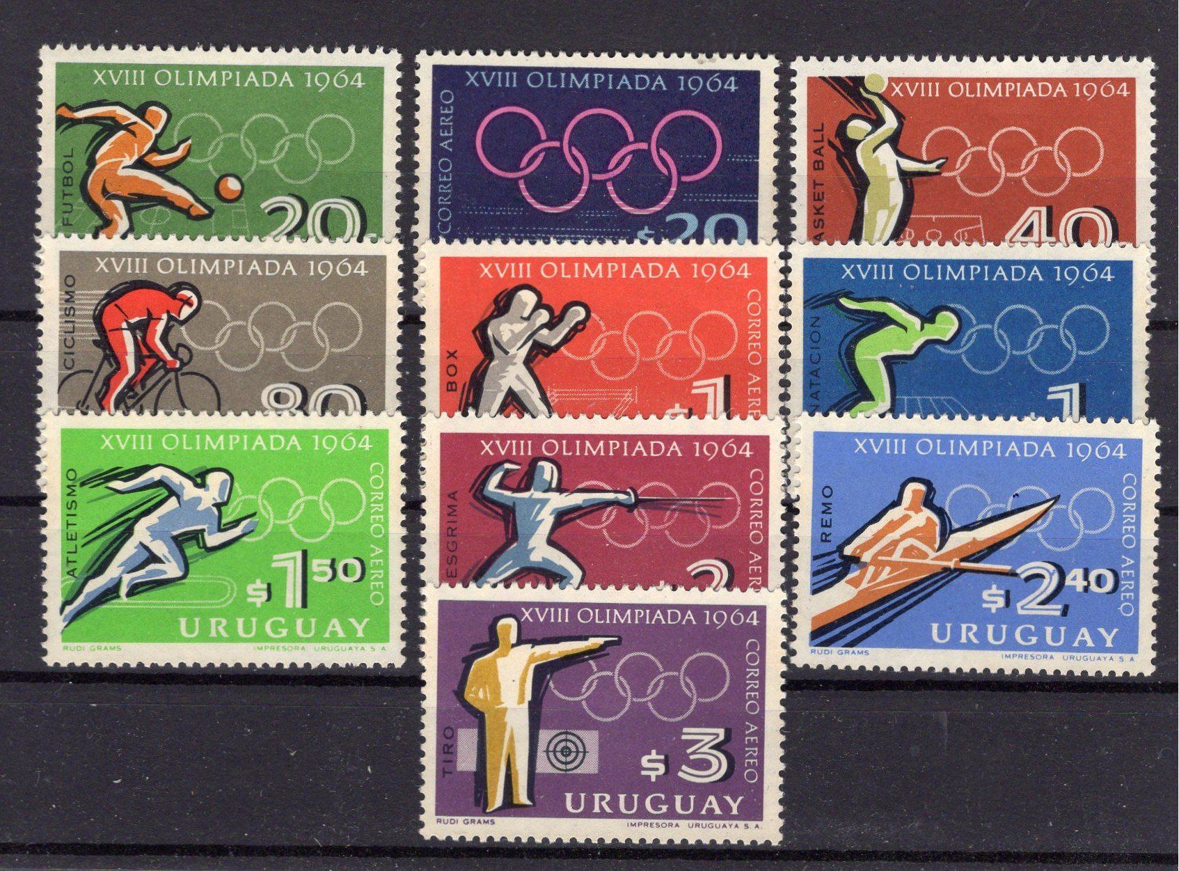 Tutti i francobolli: R2350  /  URUGUAY 1964 J.O. – Nuovo (secondo la descrizione) da Ste-Croix venduto da MONT-TAGNAC