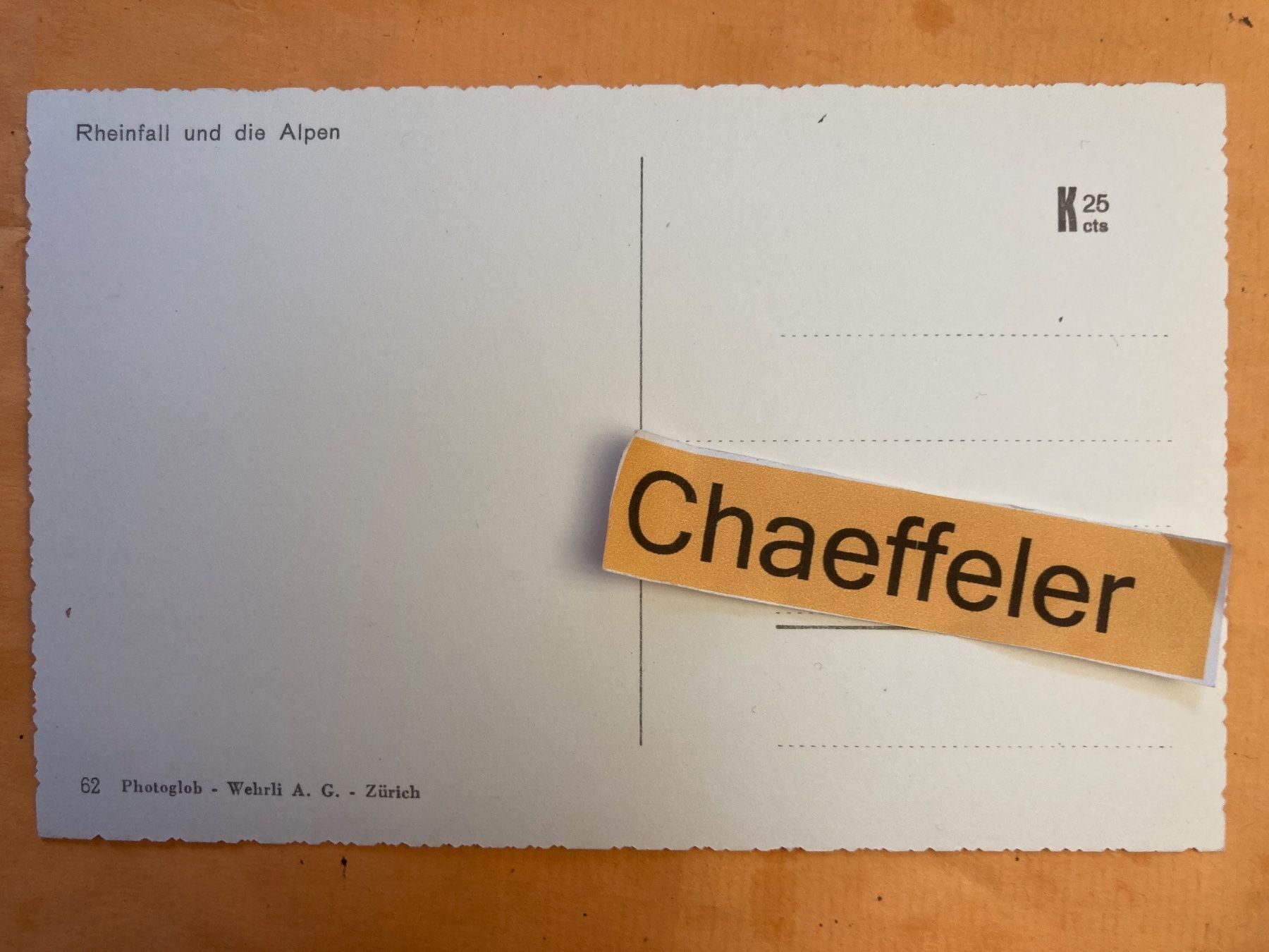 Cartoline postali: Rheinfall und die Alpen – Usato da Zürich venduto da Chaeffeler 1