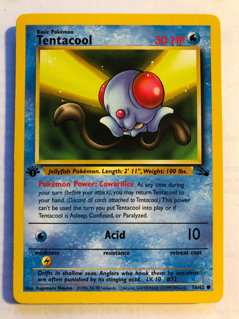 Carte collezionabili: Tentacool 1st Fossil - MINT - ab 1.- – Usato da Giubiasco venduto da dan_pr8b
