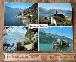 Postkarte Quinten am Walensee mit Schiff und Kirche guter Zu
