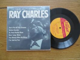 Ray Charles - L'Authentique Single Schallplatte Vargal Top!