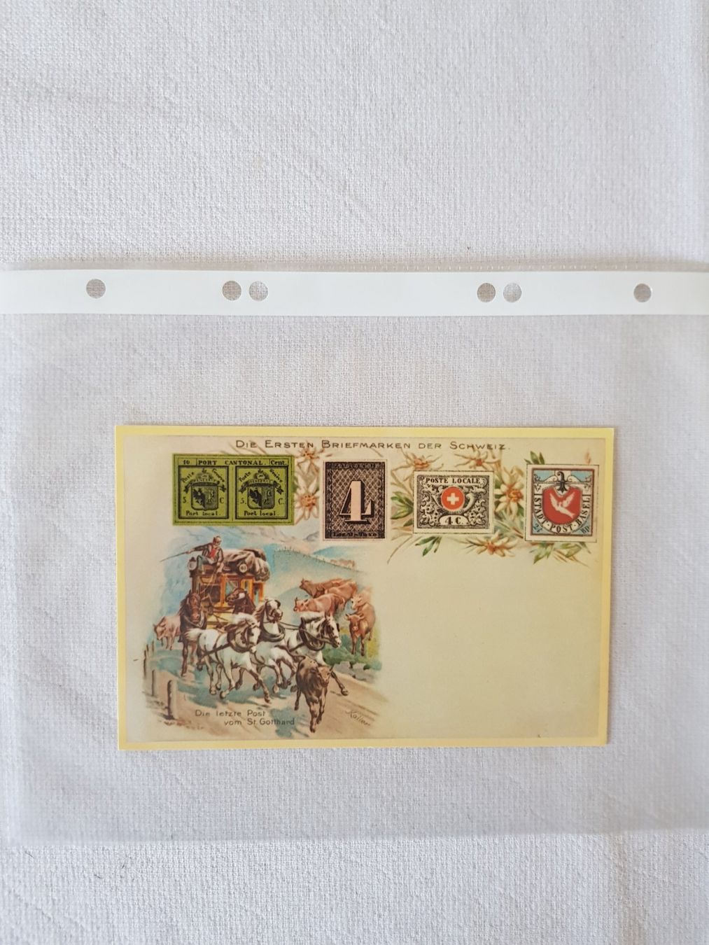 Cartoline postali: Ansichtskarte erste Briefmarken Schweiz gut erhalten – Usato da Schlieren venduto da Luibird