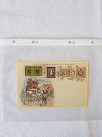 Ansichtskarte erste Briefmarken Schweiz gebraucht Zustand