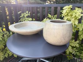 Gunther Lambert grosse Schale & Cachepot Steingut