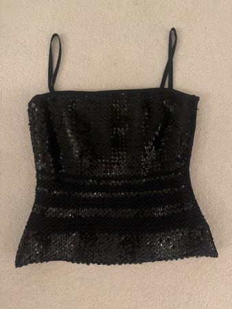 Glitzer top schwarz, ca. Grösse 38