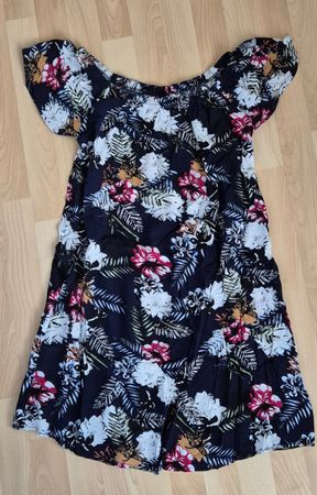Sommerkleid-Floral-Blumen-dehnbar-luftig-Neu-S
