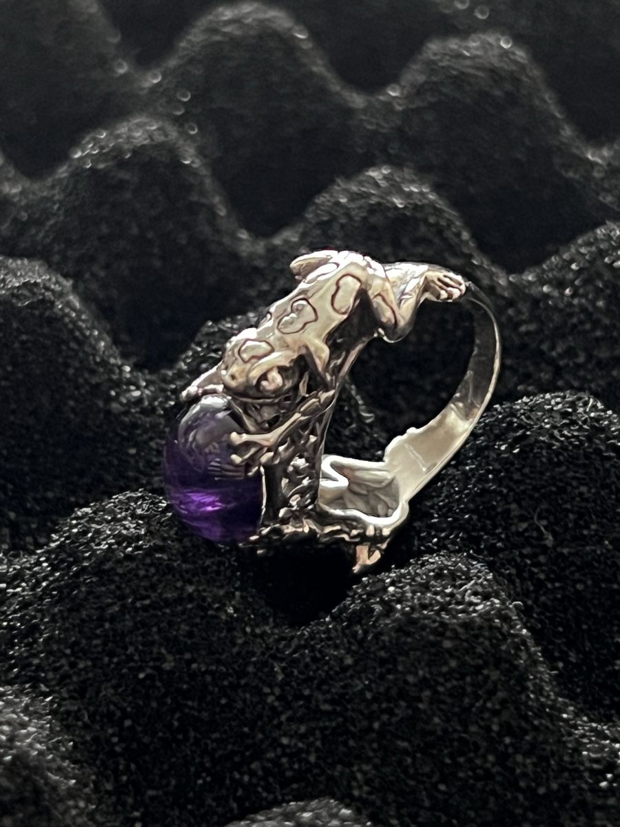 Anelli: Silver Amethyst Frog Ring Silber 925 Frosch Amethyst Ring – Nuovo (secondo la descrizione) da Moehlin venduto da Balirain 3