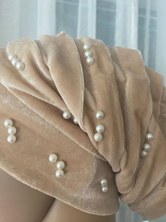 perfekter Auftritt - Mütze/Beanie beige Perlen