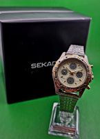 VINTAGE JEMIS CHRONOGRAPH JAPAN HERRENUHR D39, 00mm BICOLOR