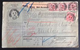 Empfangsschein v. Hamburg Barmbeck v. 1890 nach Kirchberg