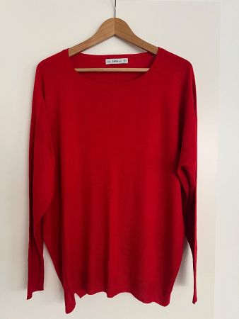 Leichter cooler roter Sweater von Zarah in Gr. S