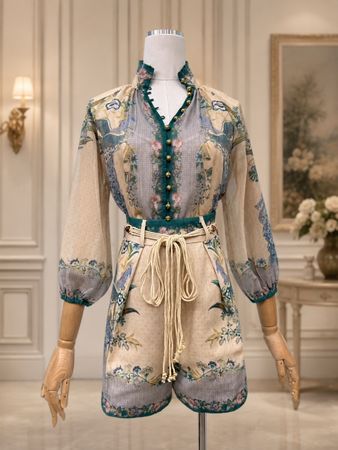 Summer Elegant Blouse & Shorts