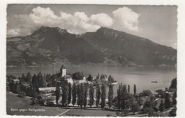 Ansichtskarte Spiez gegen Ralligstöcke 1949
