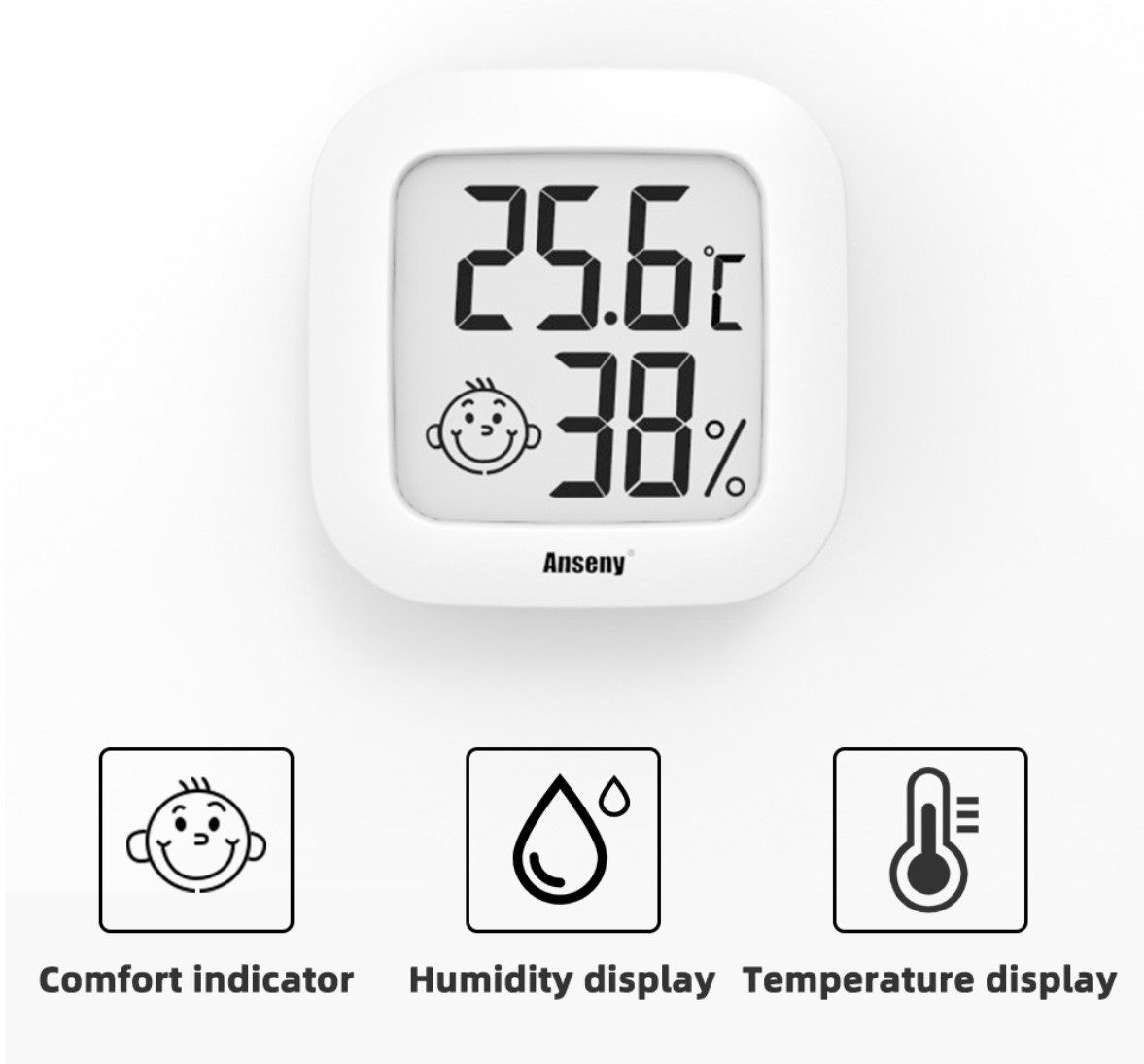 Altro per la casa: Thermometer Hygrometer Temea Smiley Mini LCD Digital weiss – Nuovo e nell'imballaggio originale da Rorschacherberg venduto da elektrofreak 1
