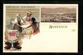 Litho Soleure, Ortsansicht und Reklame S