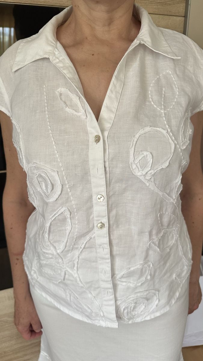 Completi & Tailleur: Ensemble jupe et chemisier blanc taille 38 lin  – Nuovo (secondo la descrizione) da Vuippens venduto da ale_6gkb 2