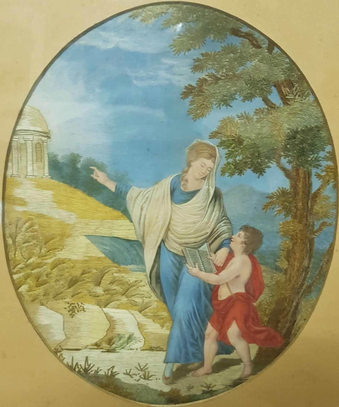 Dipinti: beau tableau 19 ème  gouache et soie – Usato da Lausanne venduto da leneko 1