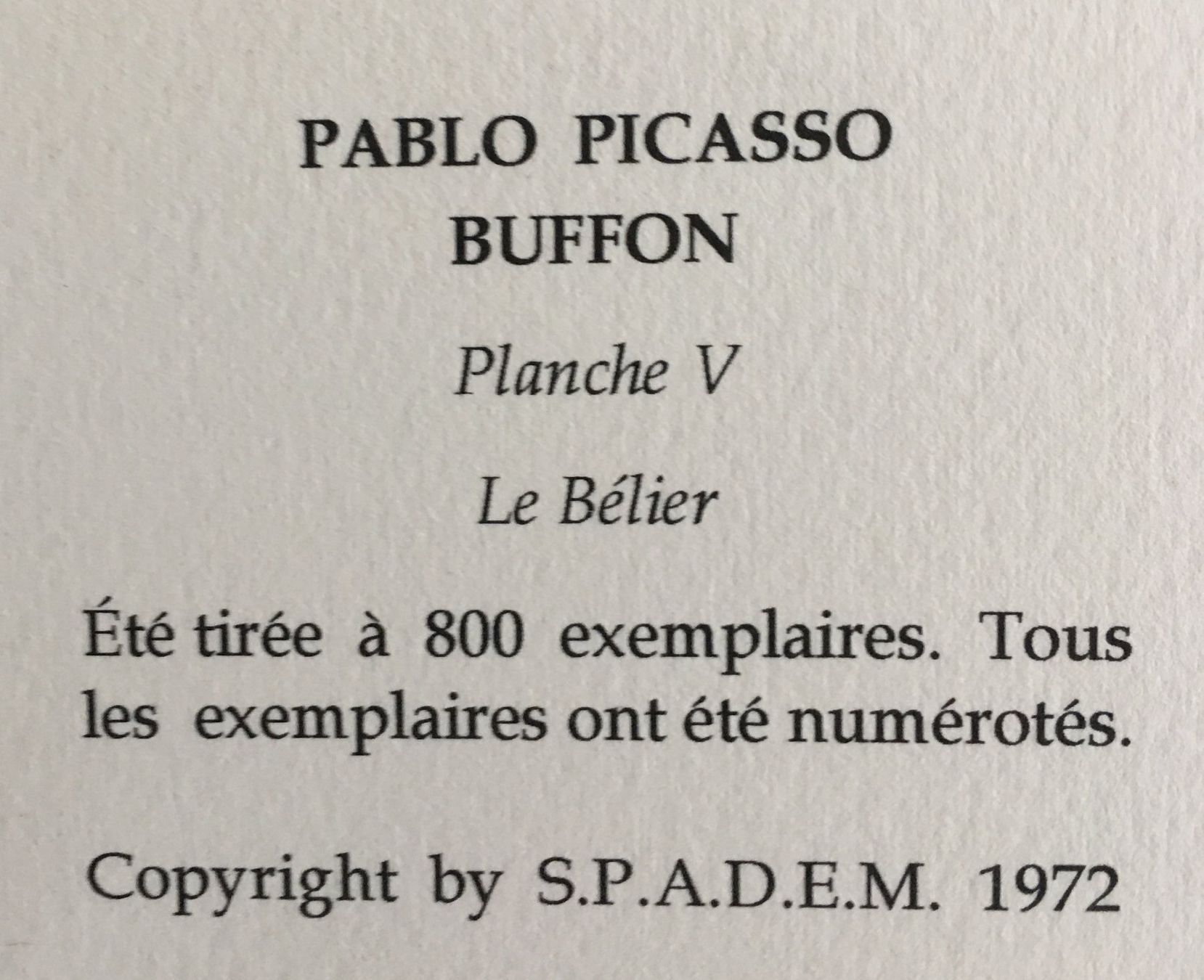 Grafiken & Lithographien: Pablo Picasso   Buffon  "Le Belier" – Gebraucht aus Nennigkofen von Sommersonnen 8