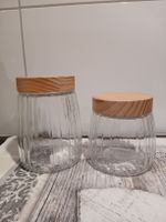 2 Glas Vorratsgläser mit Holzdeckel, Top Zustand!