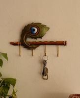Schlüsselhalter Pfau Feder, Wanddeko Metall