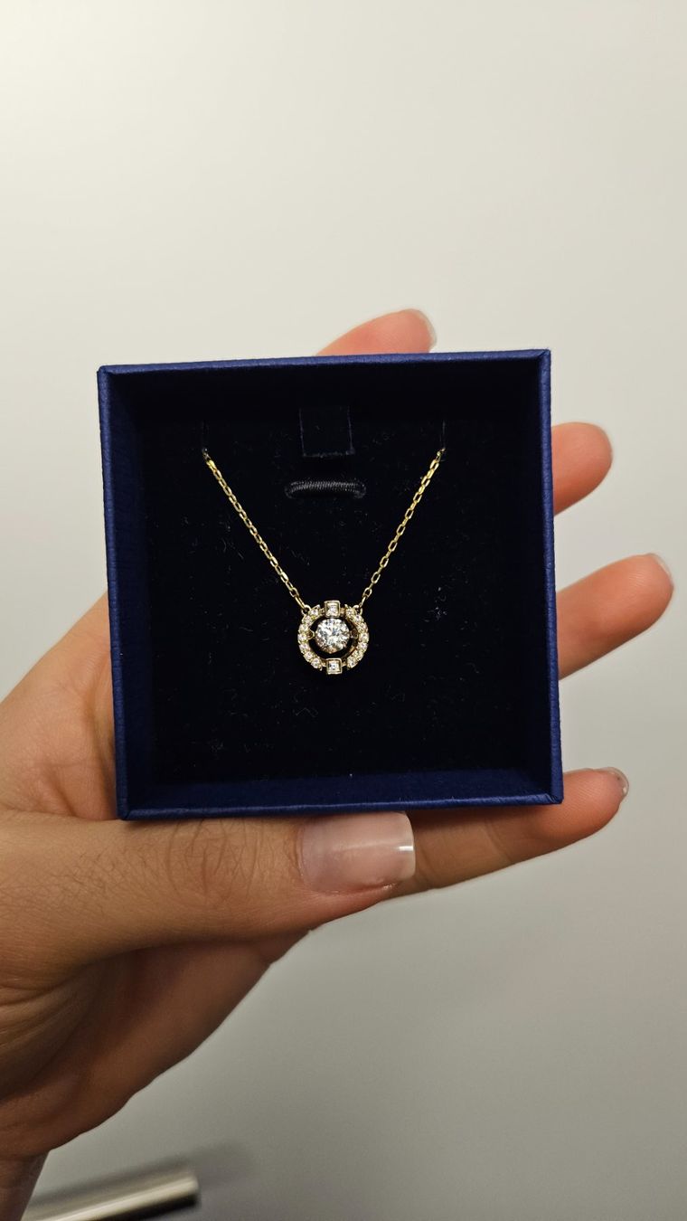 Swarovski Catenine: Swarovski Sparkling Dance Round Halskette Gold – Nuovo e nell'imballaggio originale da Eschlikon TG venduto da DevilsWings
