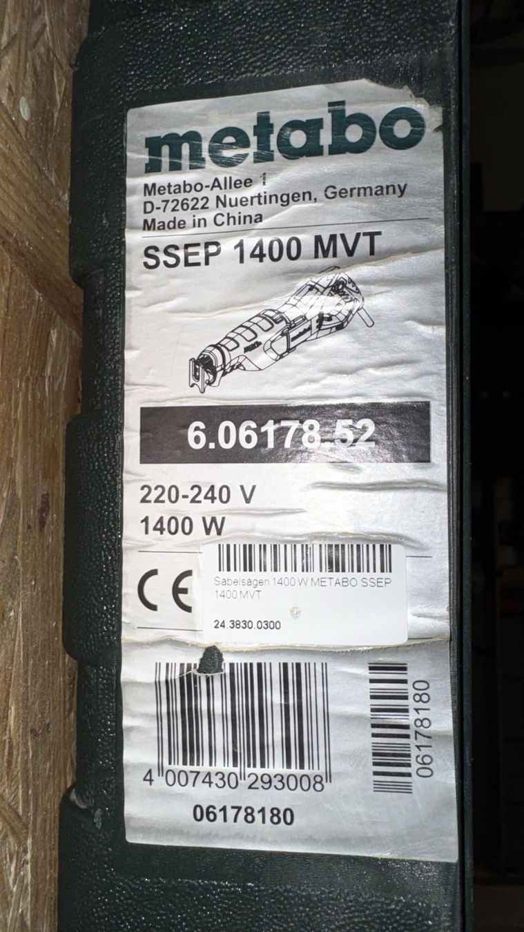 Sägen: Sabelsäge Metabo SSEP 1400 MVT – Gebraucht aus Beringen von Maka1990 1