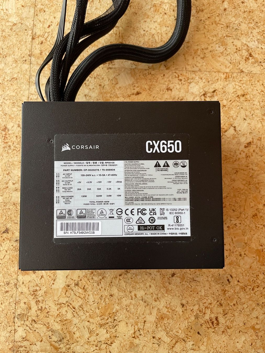 Corsair Composants électroniques: Corsair CX650 - 650W Netzteil – D'occasion à Lützelflüh-Goldb par phi_dpr9 2