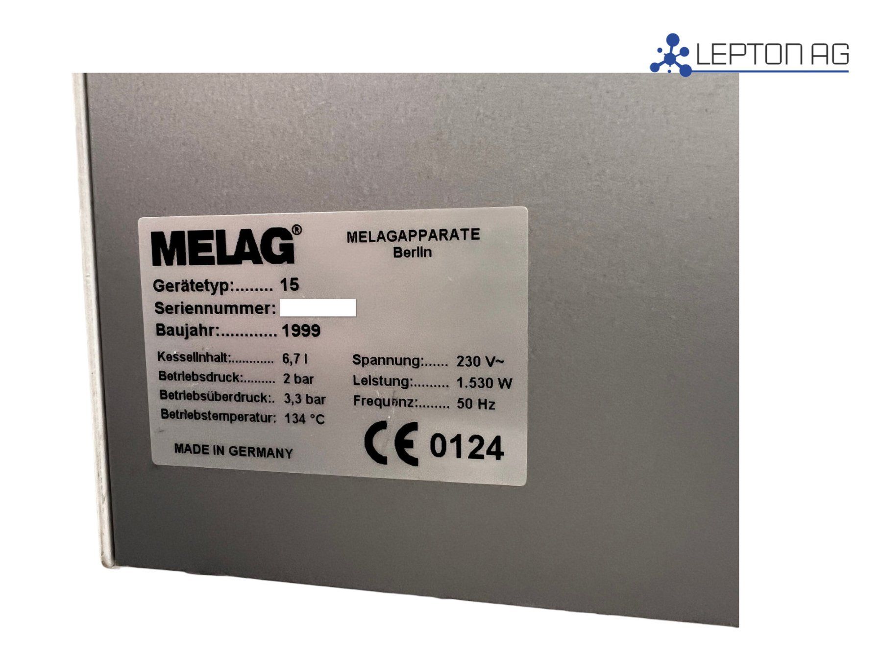 Matériel de laboratoire: Melag Autoklav 15 – D'occasion à Niederdorf par LeptonAG_Labor 8