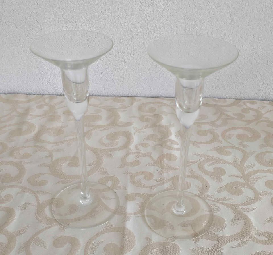 Portacandele: 2er Set Glas Kerzenständer – Nuovo (secondo la descrizione) da Aarburg venduto da Glitzerzauber 1