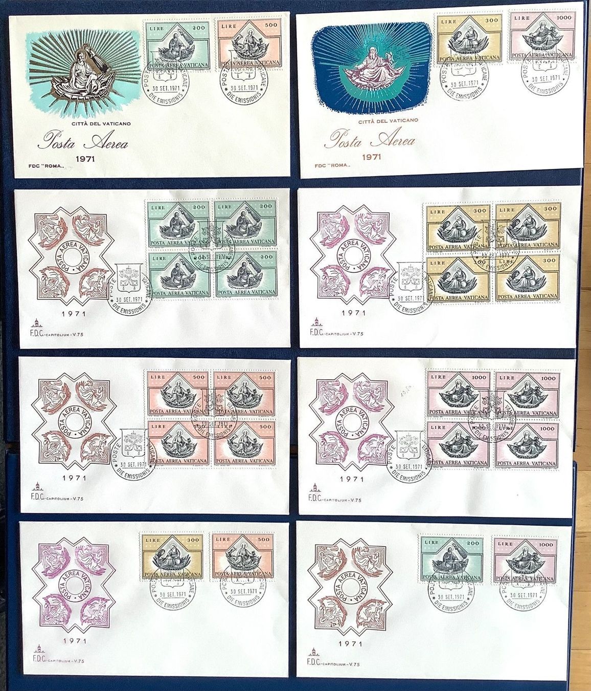 Alle Briefmarken: 1971 FDC  Vatikan Flugpostmarken Komp. Satz. – Neu (gemäss Beschreibung) aus Liestal von Pep3