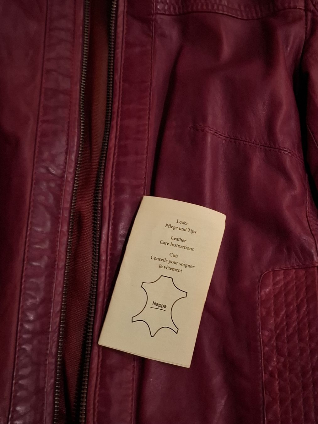 Giacche: Bordeaux rote Lederjacke, Two Selection, Grösse 34 – Usato da Stäfa venduto da UH82 3