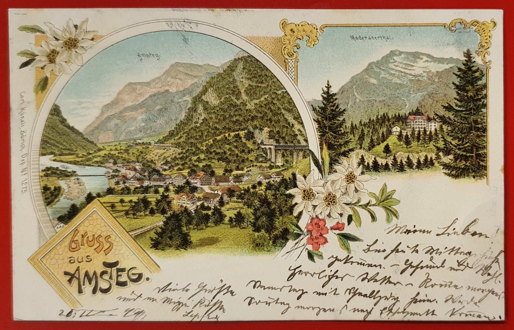 Cartoline postali: Gruss aus Amsteg 1898 – Usato da Kreuzlingen venduto da Rschweiz1
