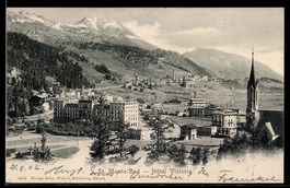 AK St. Moritz-Bad, Teilansicht mit Hotel Victoria