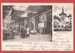 Bern - Bahnhof-Buffet Terrasse auf Perron - 1910 gestempelt