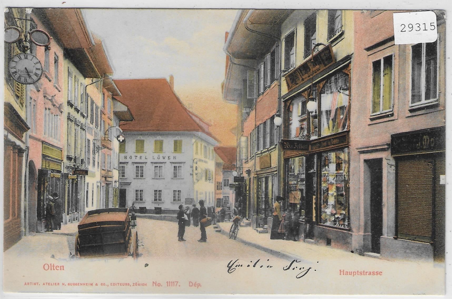 Cartes postales: Olten - Hauptstrasse, Hotel Löwen – D'occasion à Ettingen par Kartenplanet
