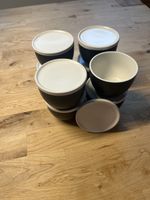 Neuwertige Schüssel-Set mit Deckel, 8-teilig, Schwarz