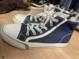 Coole Denim High-Top Sneaker, Gr.34 mit Reissverschluss